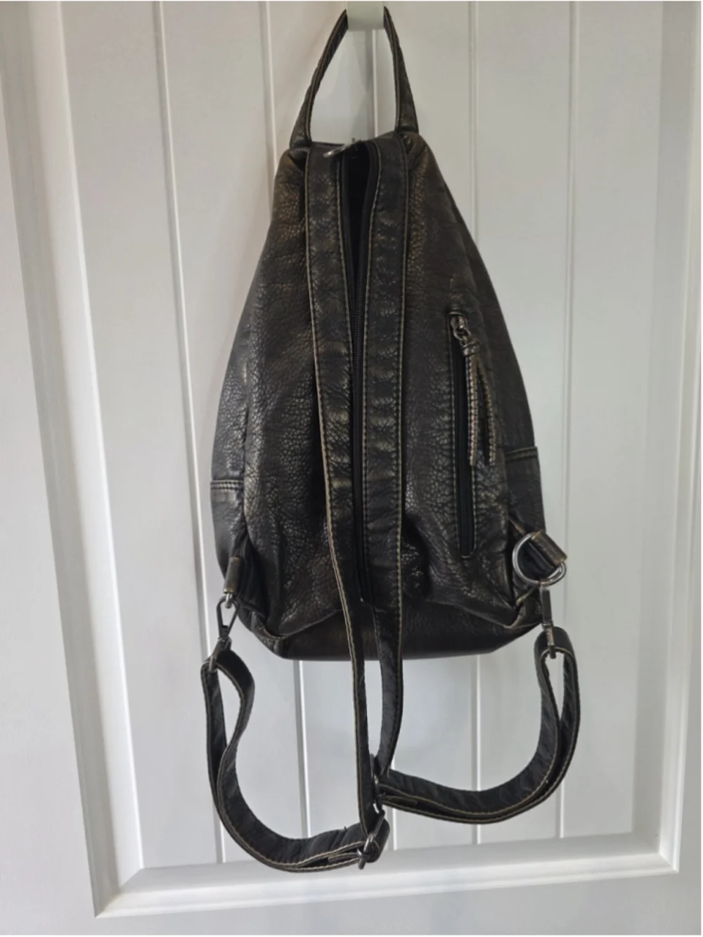 Montana West Select Black Sling Backpack Faux Leather Crossbody Travel Bag Purse